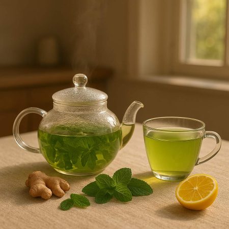 Té verde, menta, jengibre y limón